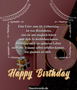 36 Glückwünsche Zum 16. Geburtstag (Kurz, Herzlich & Lustig) finestwords