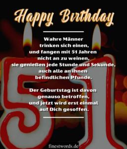 41 Glückwünsche zum 51. Geburtstag Kurz, Herzlich & Lustig