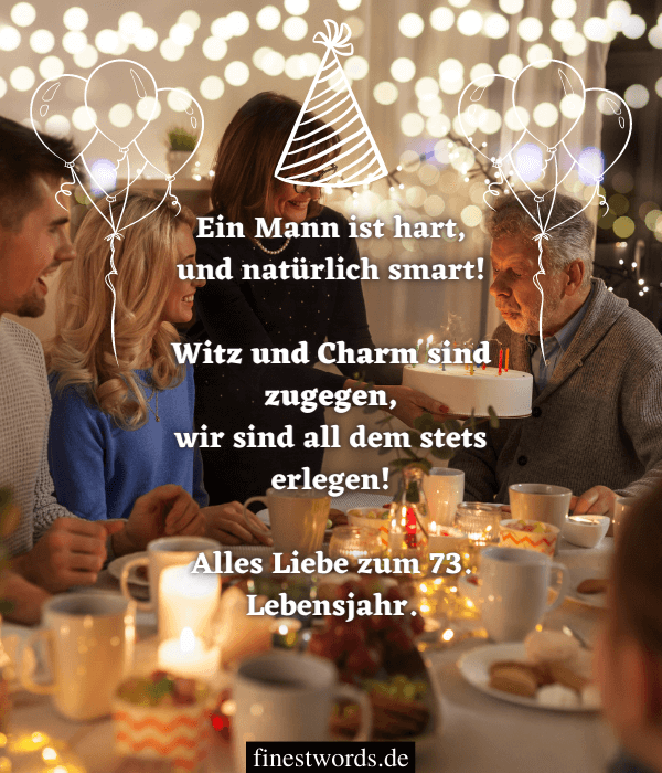 Glückwünsche zum 73. Geburtstag für Männer