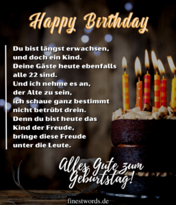 33 Glückwünsche zum 22. Geburtstag Kurz, Herzlich & Lustig