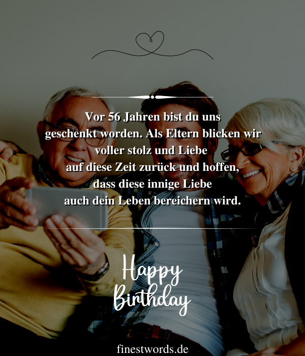 36 Glückwünsche zum 56. Geburtstag Kurz, Herzlich & Lustig