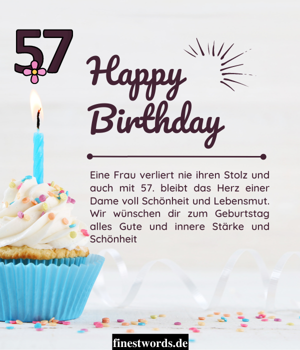 33 Glückwünsche zum 57. Geburtstag Kurz, Herzlich & Lustig