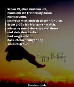 39 Glückwünsche zum 59. Geburtstag Kurz, Herzlich & Lustig