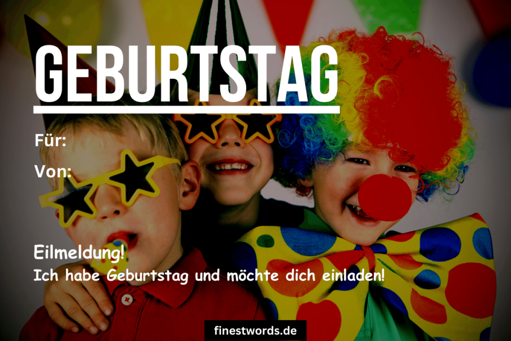 Kurze Einladungstexte zum Kindergeburtstag