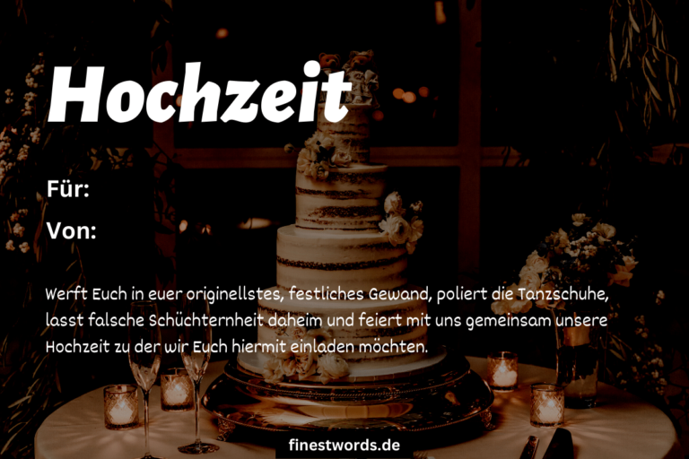 Einladung Hochzeit Text 24 Lustige & Originelle Vorlagen (2024)