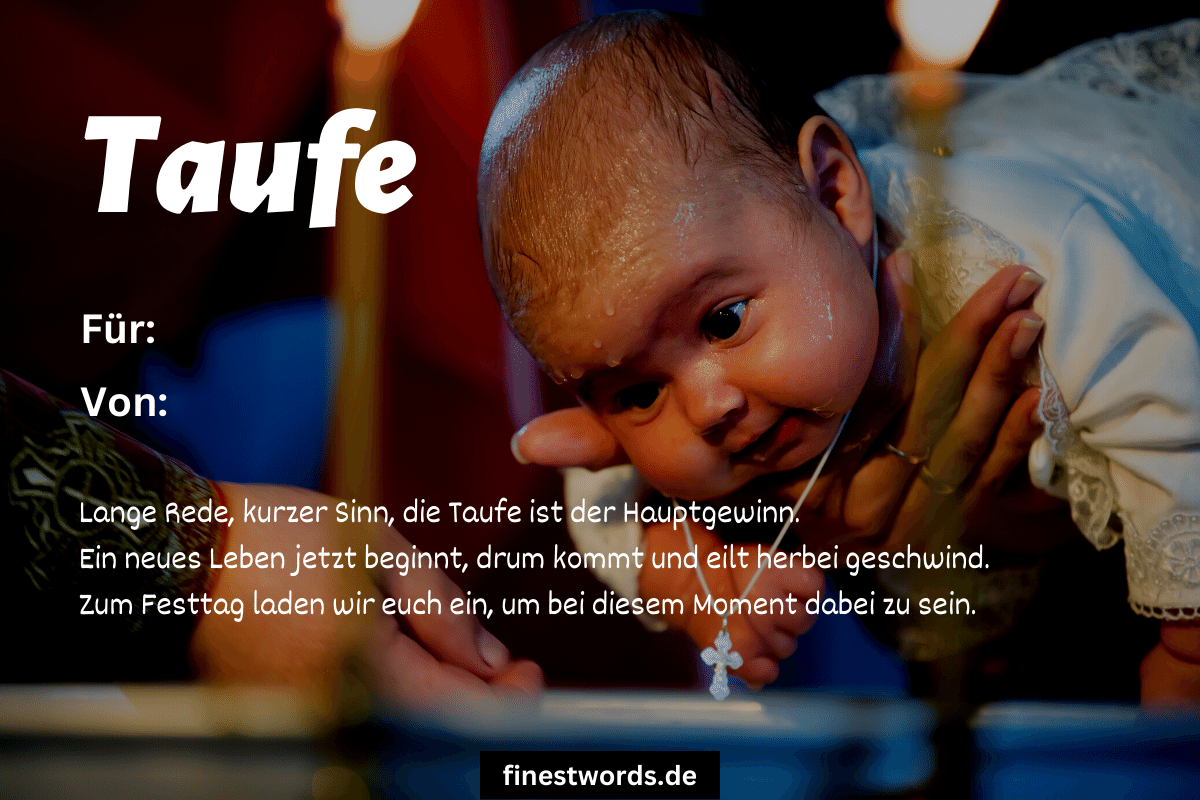26 Sprüche & Gedichte Für Taufeinladungen Lustig & Modern