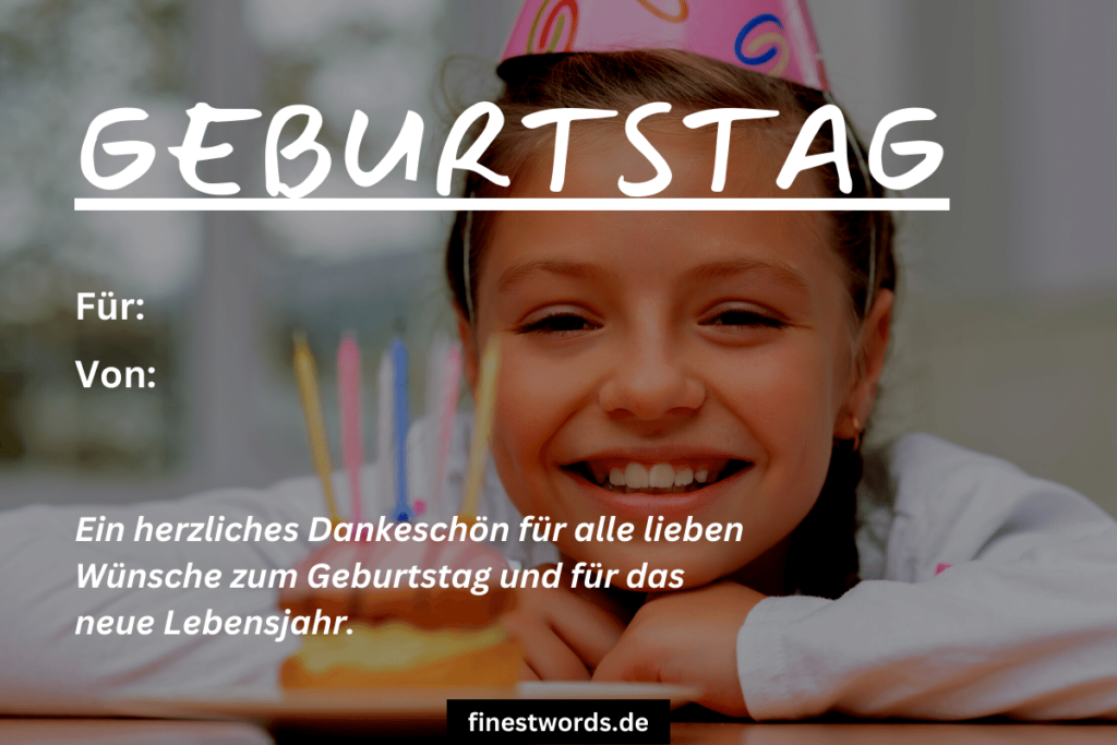 Nette, kurze Danksagungen zum Geburtstag