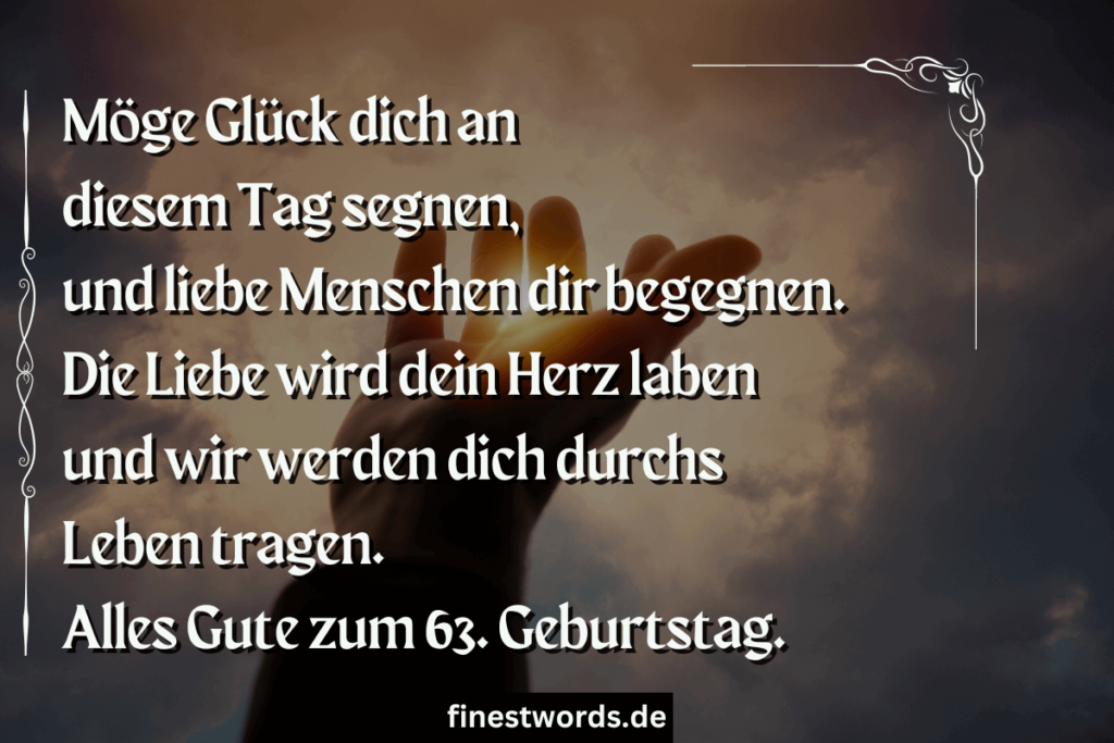 Herzliche Glückwünsche zum 63. Geburtstag