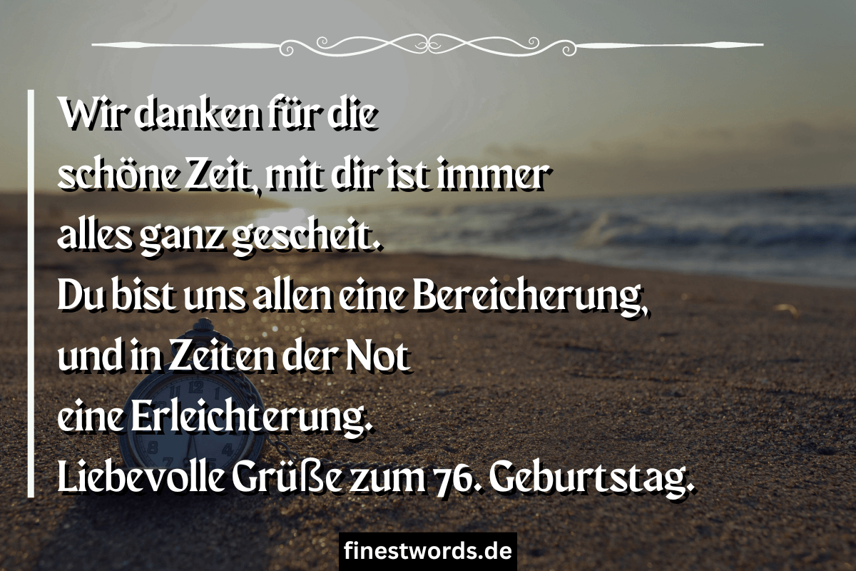 39 Glückwünsche zum 76. Geburtstag Kurz, Herzlich & Lustig finestwords