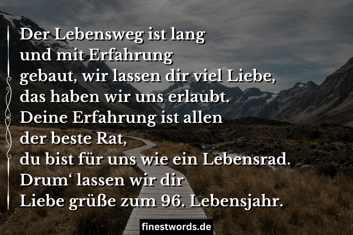 36 Glückwünsche zum 96. Geburtstag Kurz, Herzlich & Lustig finestwords