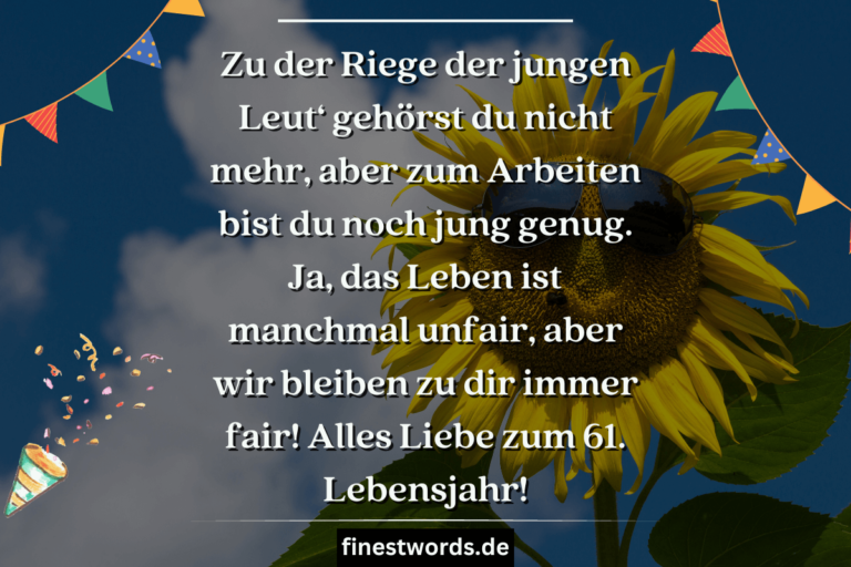 31 Glückwünsche zum 61. Geburtstag Kurz, Herzlich & Lustig finestwords