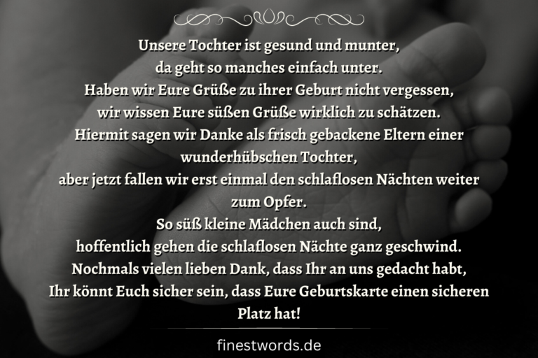 27 "Danke" Sprüche Zur Geburt Kurze & Lustige Texte für Karten