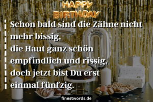 50 Sprüche & Glückwünsche zum 50. Geburtstag Lustig, Kurz & Frech