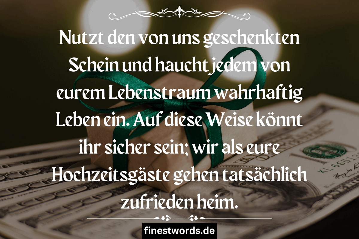 32 Geldgeschenk Sprüche zur Hochzeit Mit & Ohne Reim (2024)