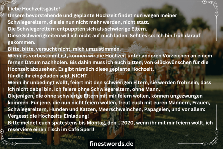 Hochzeit Absagen 7 Kurze Texte & Sprüche (2023 Vorlagen)