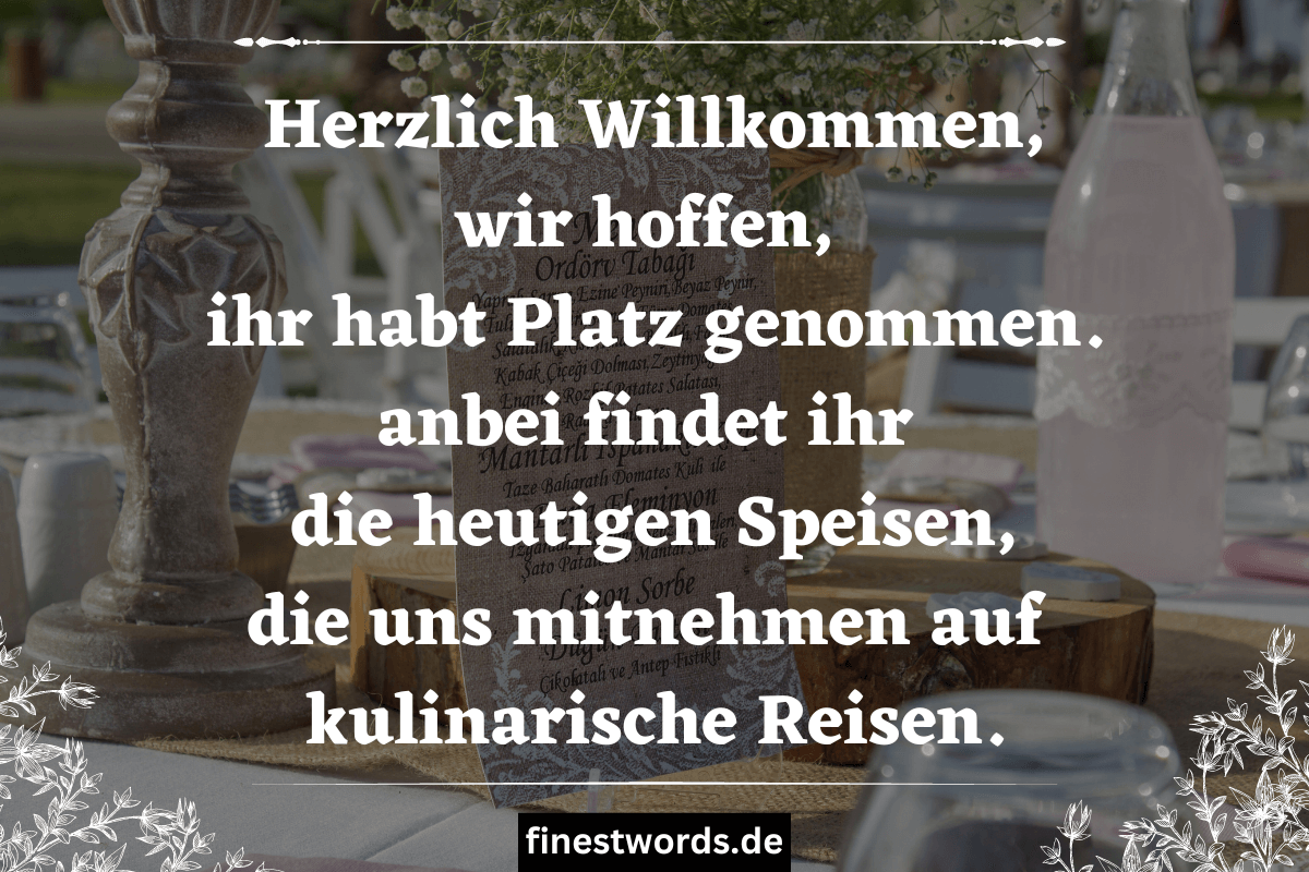 Menükarte Hochzeit Text 49 Sprüche, Vorlagen & Beispiele