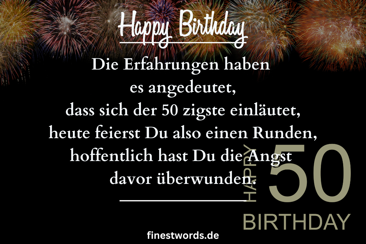 50 Sprüche & Glückwünsche zum 50. Geburtstag Lustig, Kurz & Frech