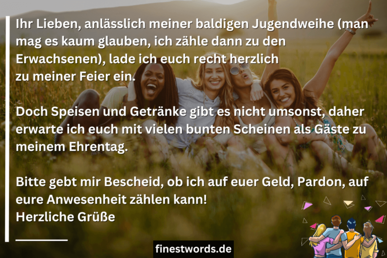 7 Lustige Einladungstexte zur Jugendweihe finestwords
