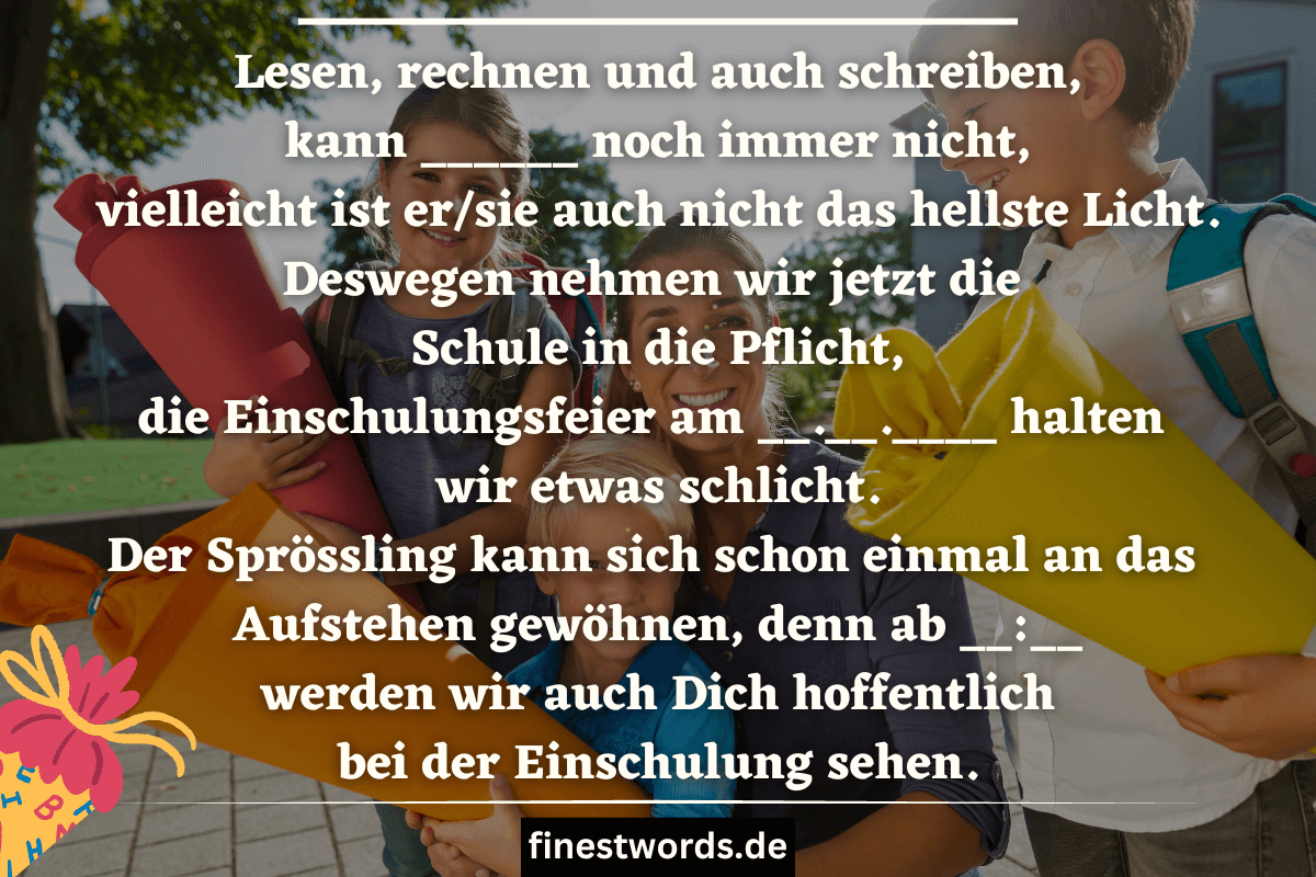 14 Lustige Einladungstexte zur Einschulung finestwords