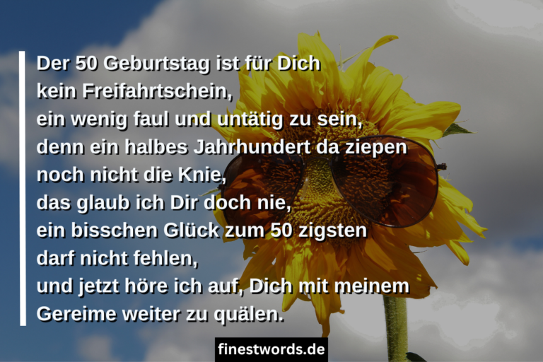 50 Sprüche & Glückwünsche zum 50. Geburtstag Lustig, Kurz & Frech